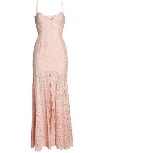 FAME & PARTNERS THE BABE PINK LACE GOWN DRESS sz US 4/ AUS 8 - Picture 2 of 8